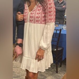 Xhilaration Red and Cream Boho Dress